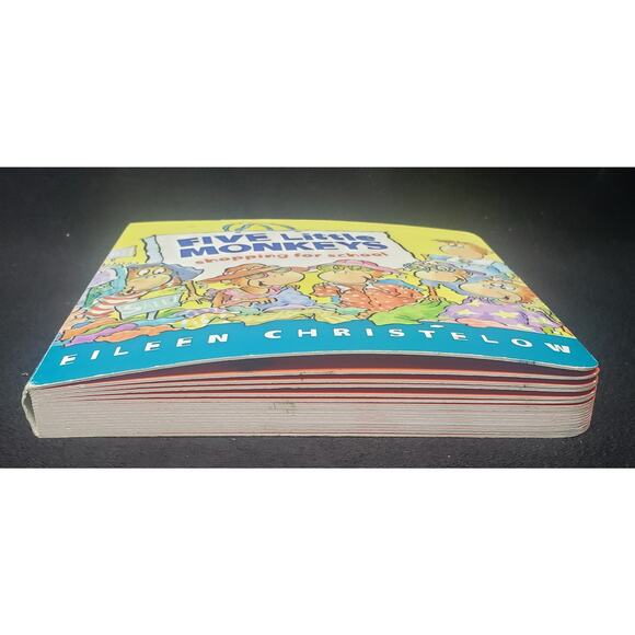 Five Little Monkeys Go Shopping for School Eileen Christelow Board Book - Picture 5 of 9